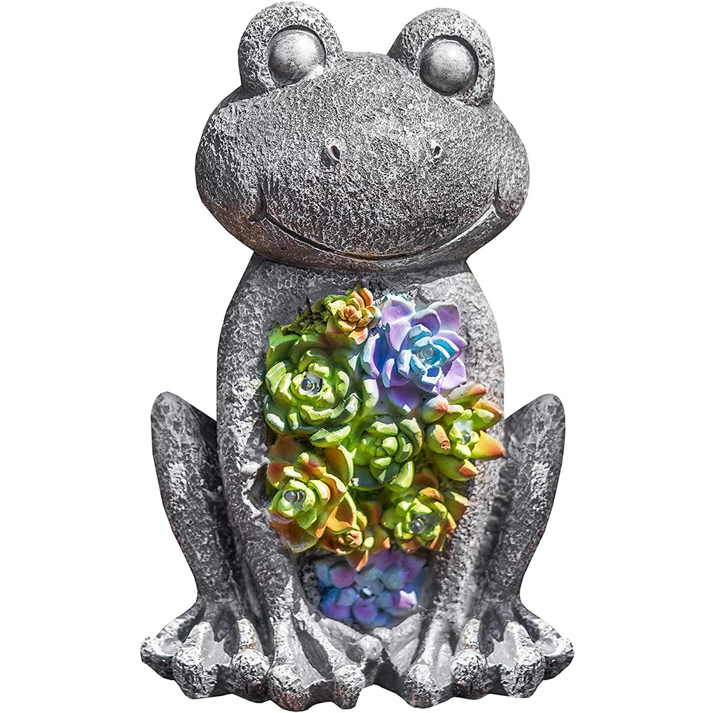 wilko Garden Frog Statue with Solar Lights Image 1