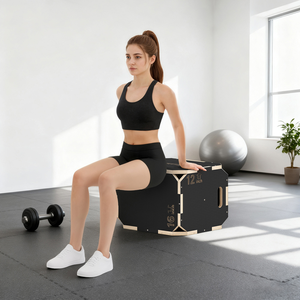 SPORTNOW Non-Slip Corner-free Wooden Plyo Box 31 x 36 x 41cm Image 4