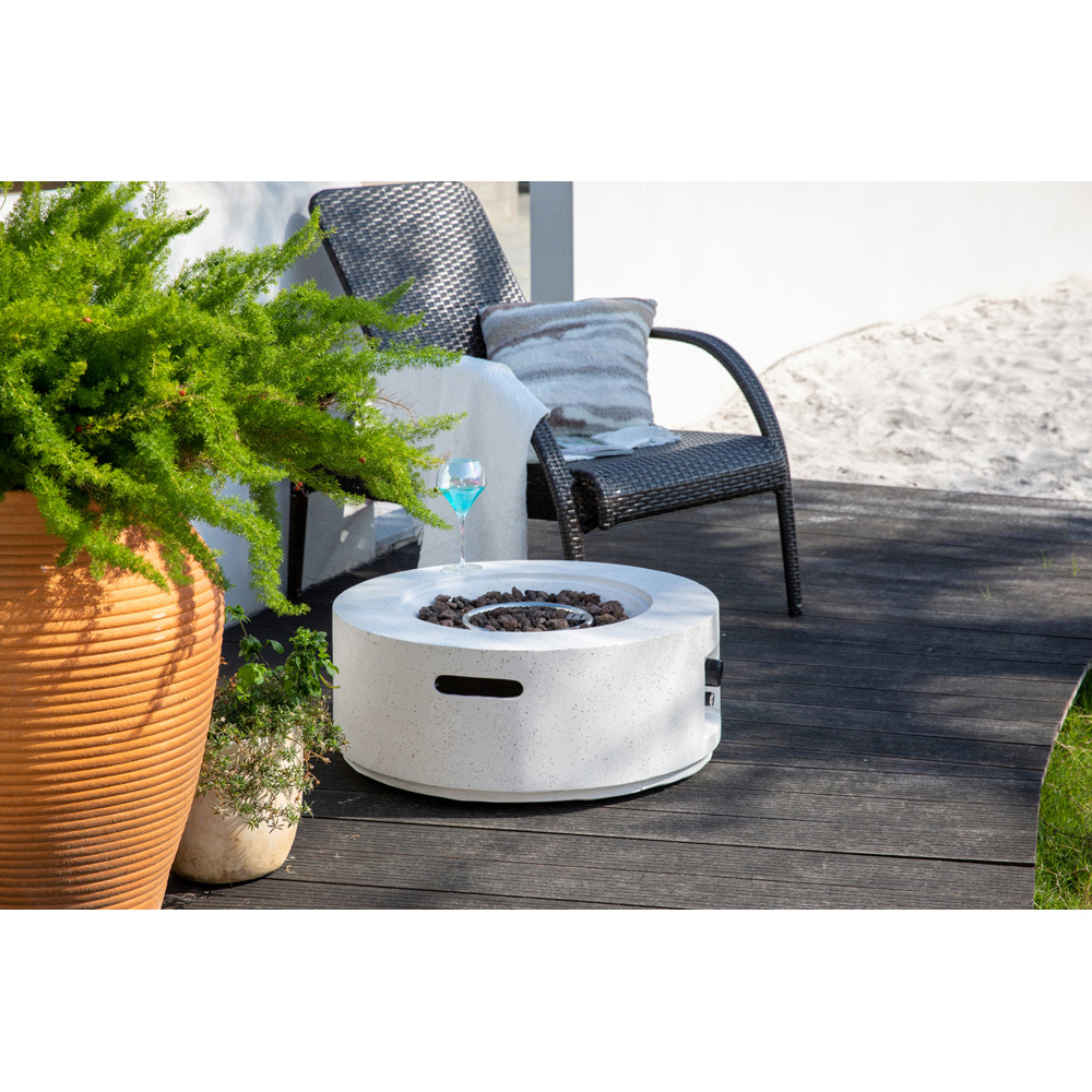 Teamson Home Ivory Round Terrazzo Outdoor Gas Fire Pit 71cm Image 9