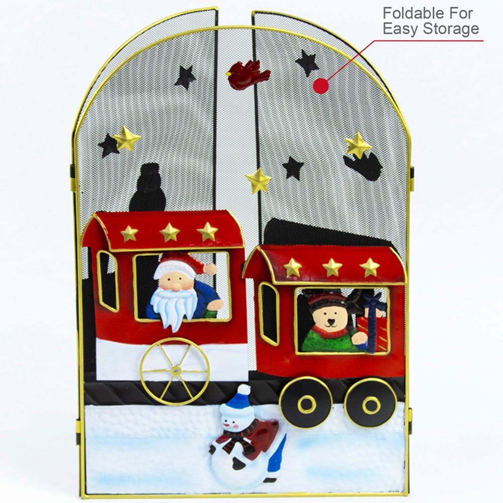 The Christmas Workshop Santa and Snowman Train Fire Guard Image 6