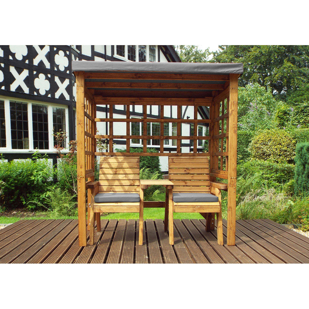 Charles Taylor Henley 2 Seater Arbour with Grey Roof Cover Image 2
