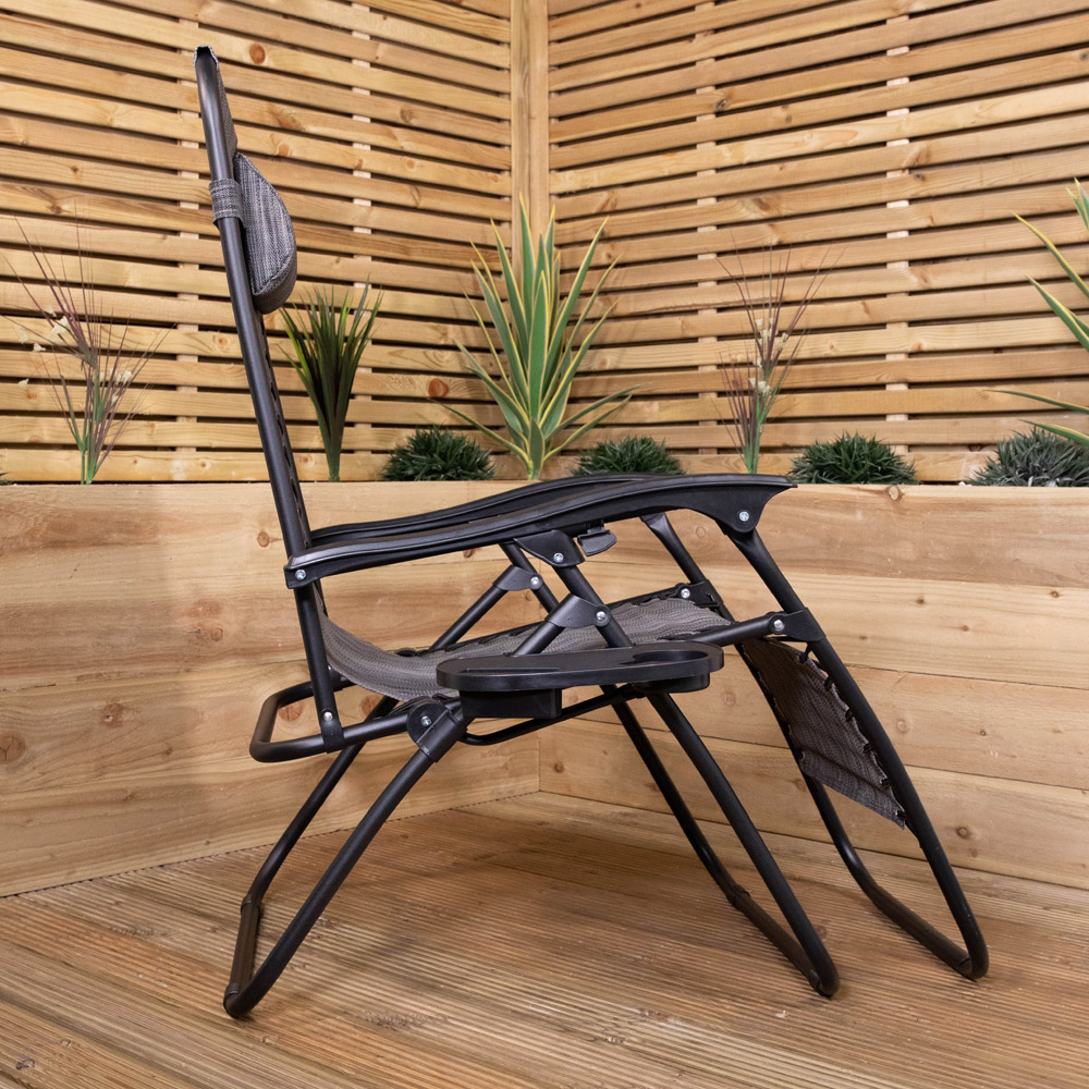 Samuel Alexander Set of 2 Mixed Grey Zero Gravity Garden Relaxer Chair Image 5