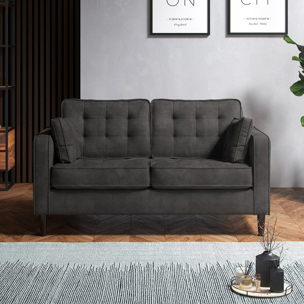 Eden 6 Seater Graphite Chenille Sofa Suite Image 7