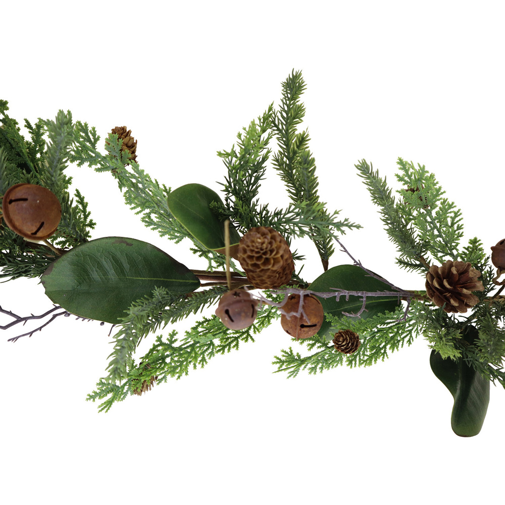 Pre-Lit Rustic Bells Garland Image 2