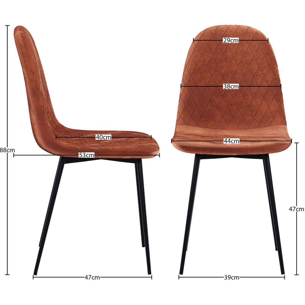 Vida Designs Luton Set of 2 Orange Dining Chairs Image 8