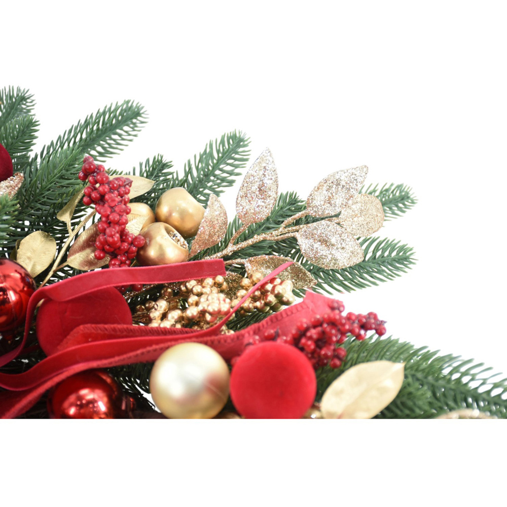 Noel Ribbon Poinsettia Wreath Image 8