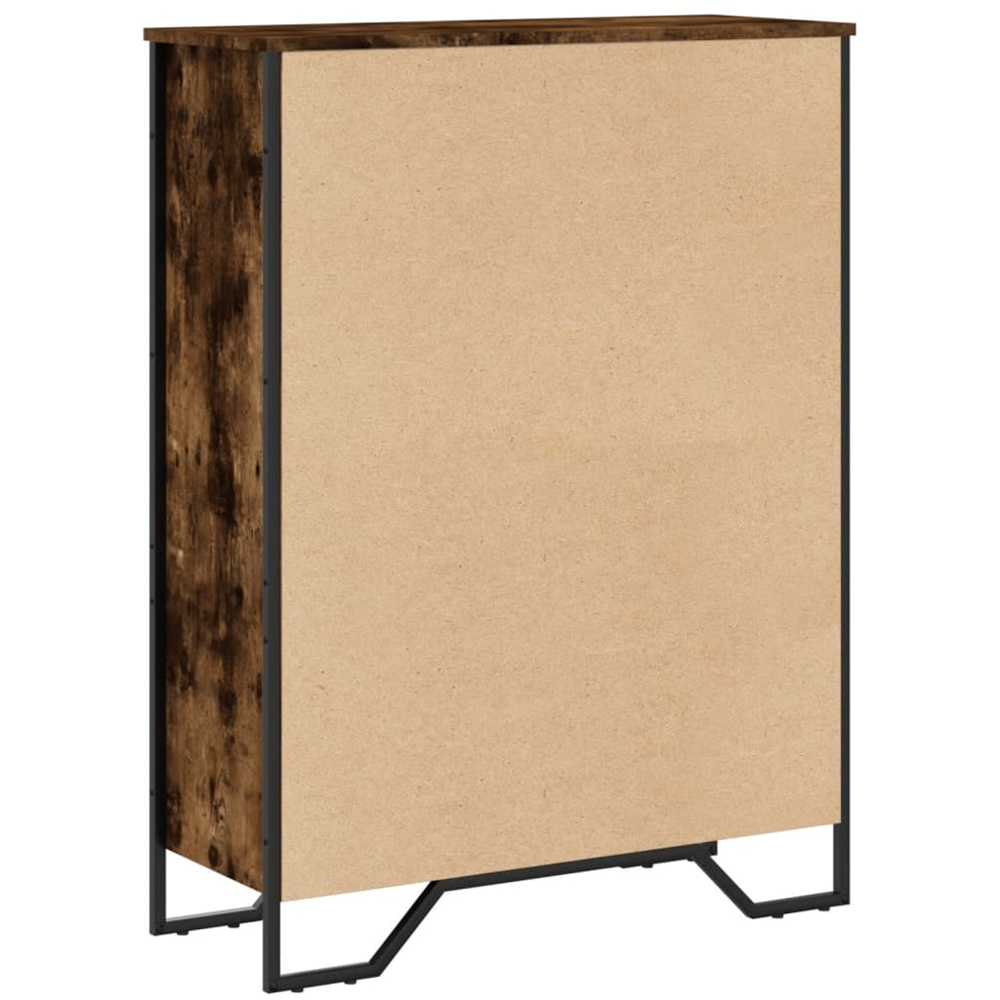 vidaXL 3 Shelf Smoked Oak Bookcase Image 3