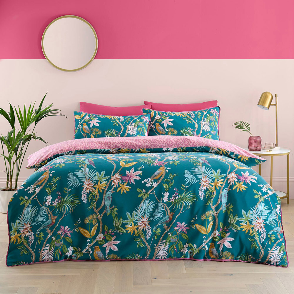 Botanical Birds Duvet Set Multicolour King Image 1