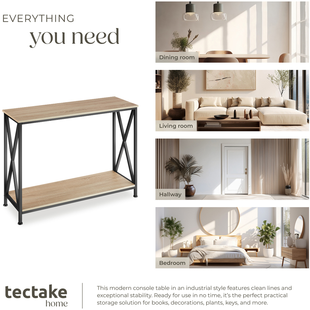 tectake Tacoma Single Shelf Oak Sonoma Console Table Image 5