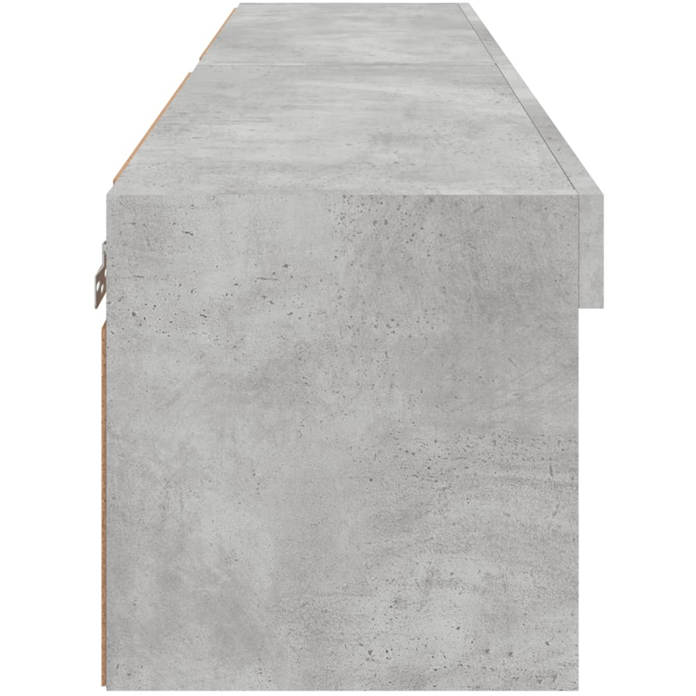 vidaXL Single Shelf Concrete Grey TV Cabinet with LED Lights Set of 2 Image 3