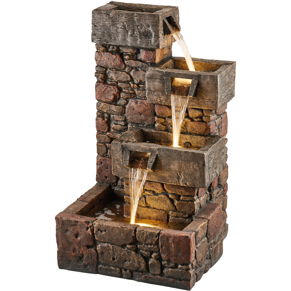Garden Gear Serenity Cubic Cascading Pebble Wall Water Feature Image 1