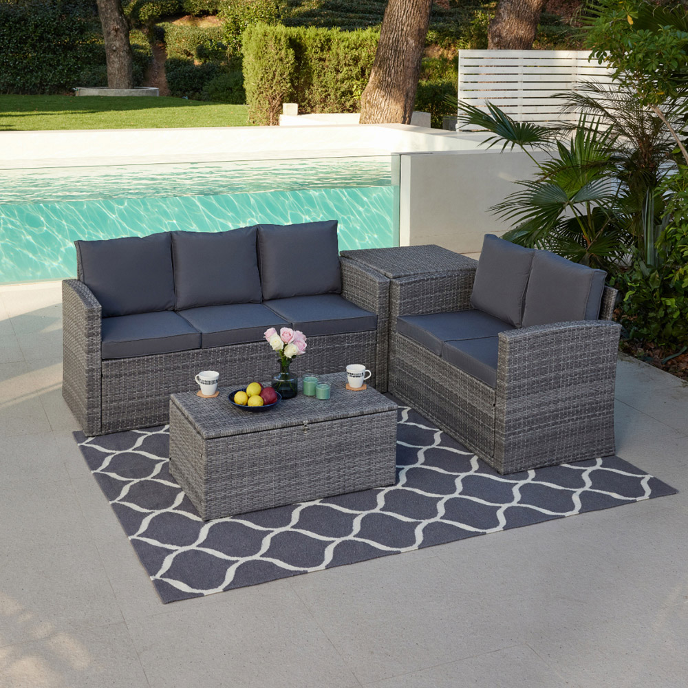 Home Detail Paloma 5 Seater Grey Rattan Sofa Set Image 7