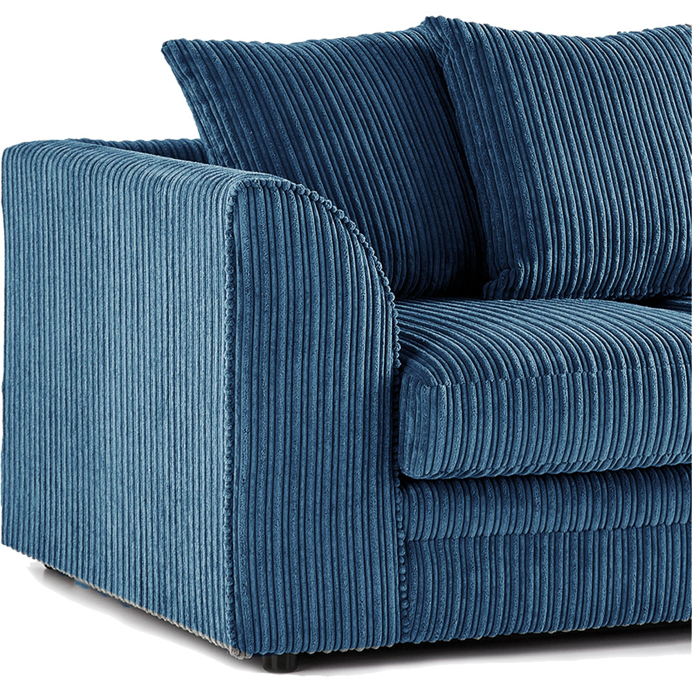 Luxor 2 Seater Marine Blue Jumbo Cord Scatter Back Sofa Image 3