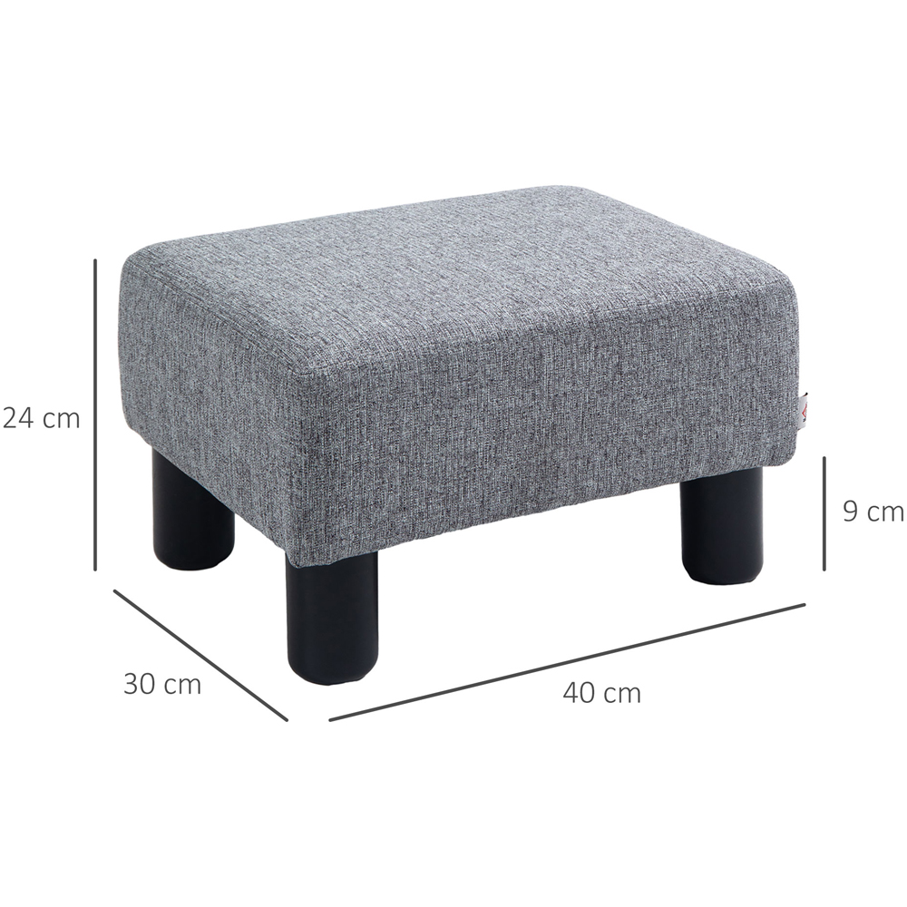 HOMCOM Small Grey Linen Fabric Footstool Image 8