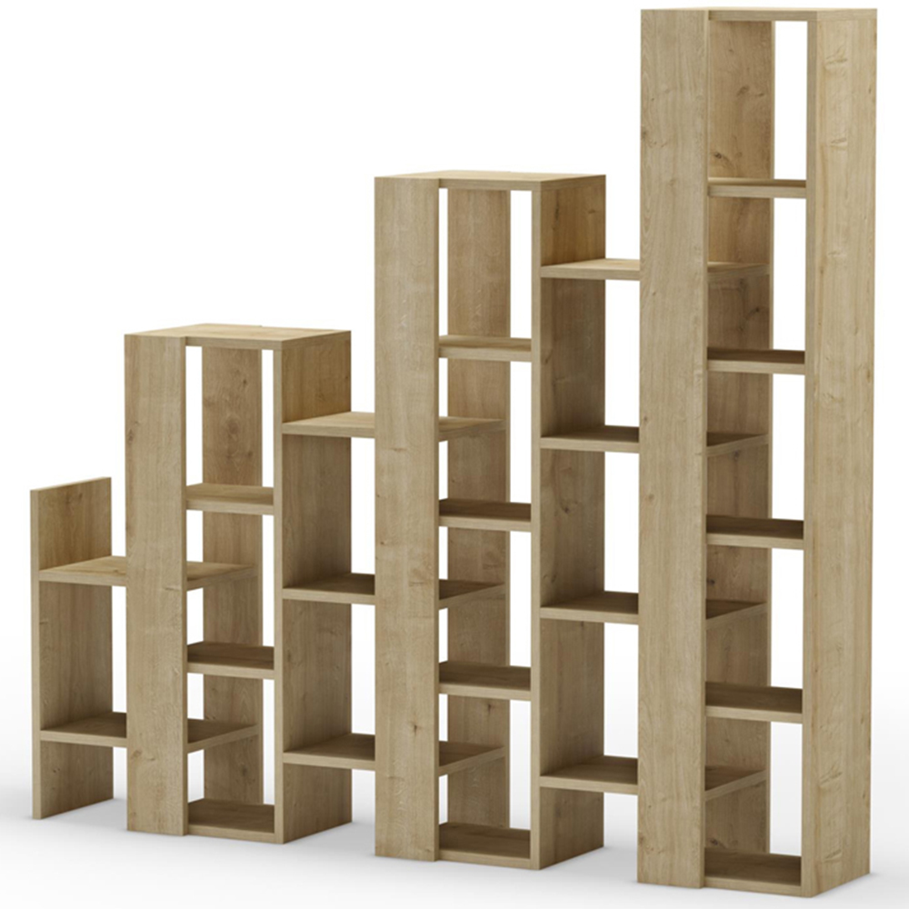 Decortie Lift 18 Shelf Sapphire Oak Room Divider and Bookcase Image 3
