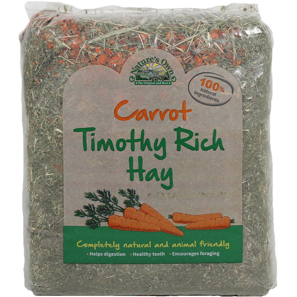 Nature's Own Timothy Rich Hay with Carrot Small Animal Treat Image 1