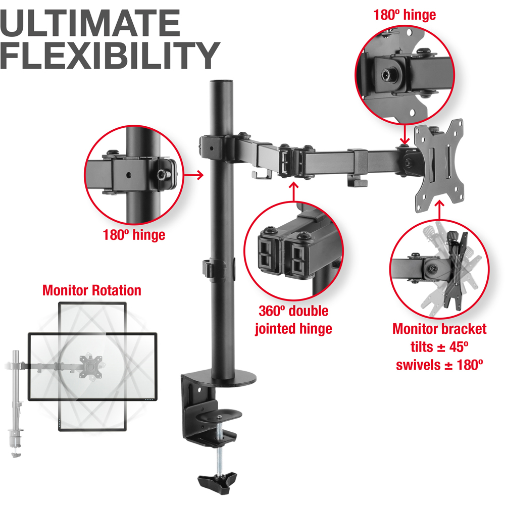 TTAP Single Arm Monitor Desk Mount Image 3
