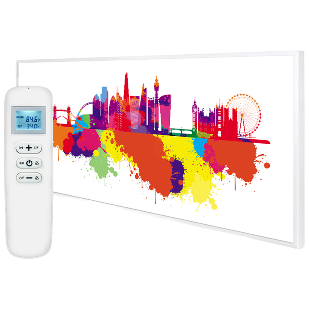 Mirrorstone Nexus London Skyline Splash Image Wi-Fi Infrared Heating Panel 700W 595 x 1195mm Image 1