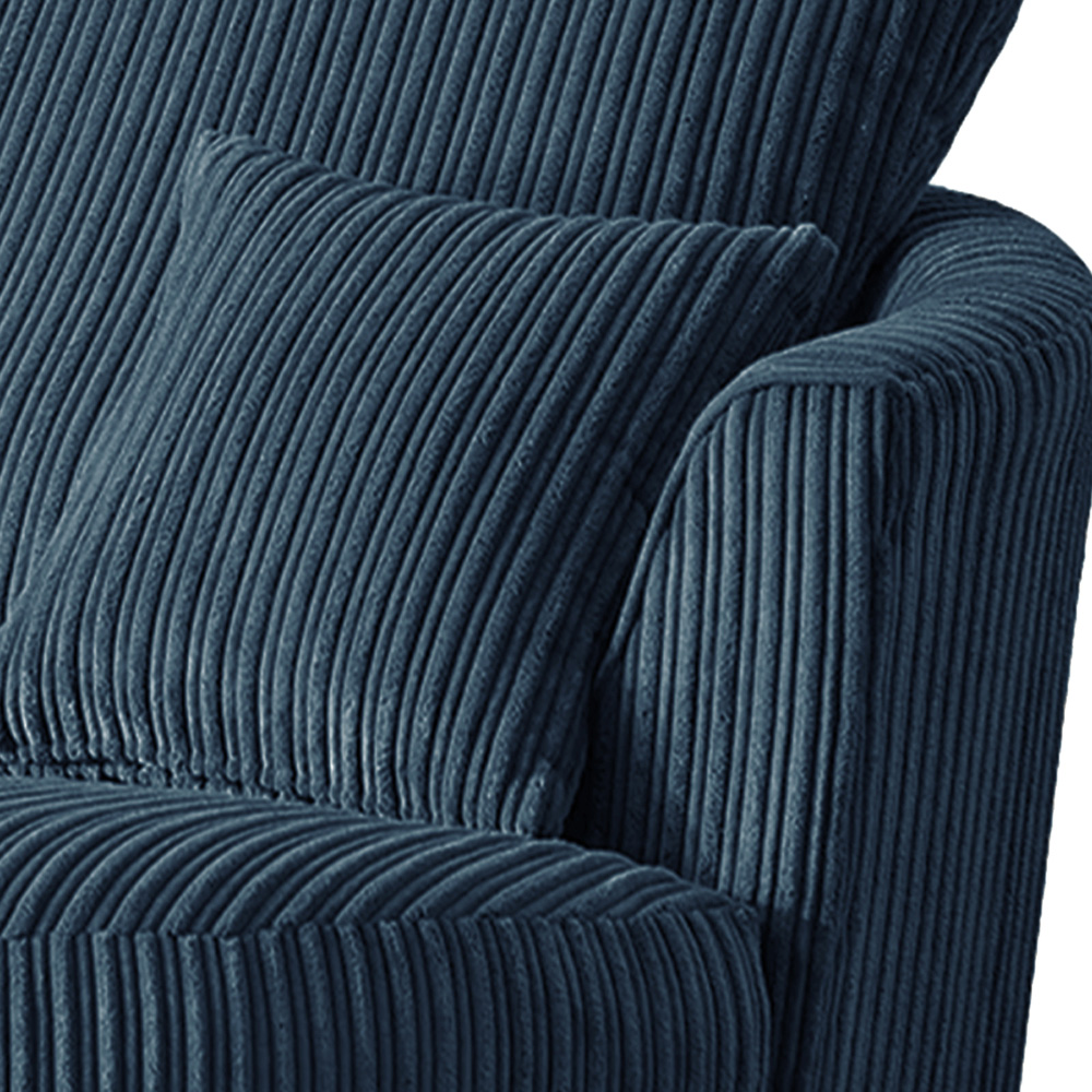 Luxor Navy Blue Jumbo Cord Swivel Chair Image 5
