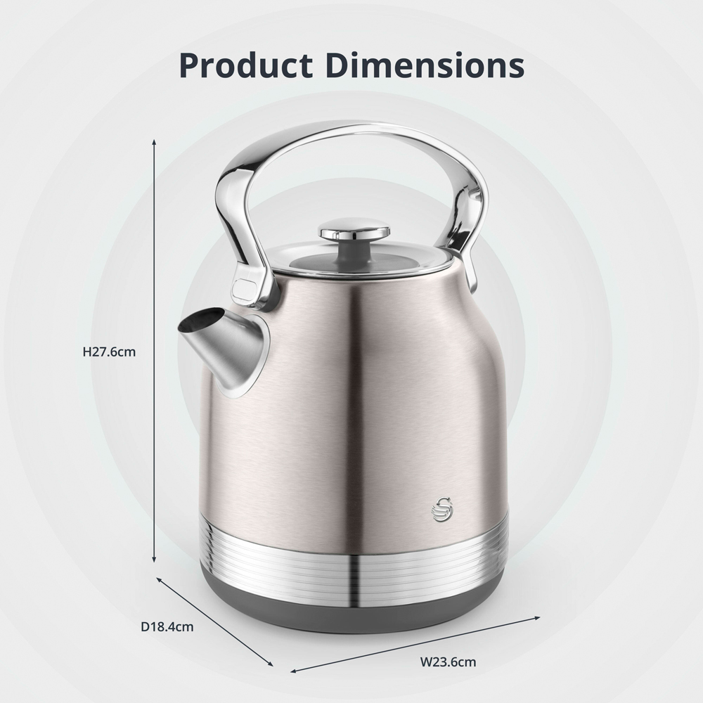 Swan Retro Revive Silver Rapid Boil 1.7L Traditional Kettle Image 9