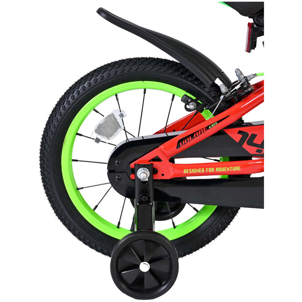Volare Rocky Kids 14 inch Red Bike with Stabilisers Image 6