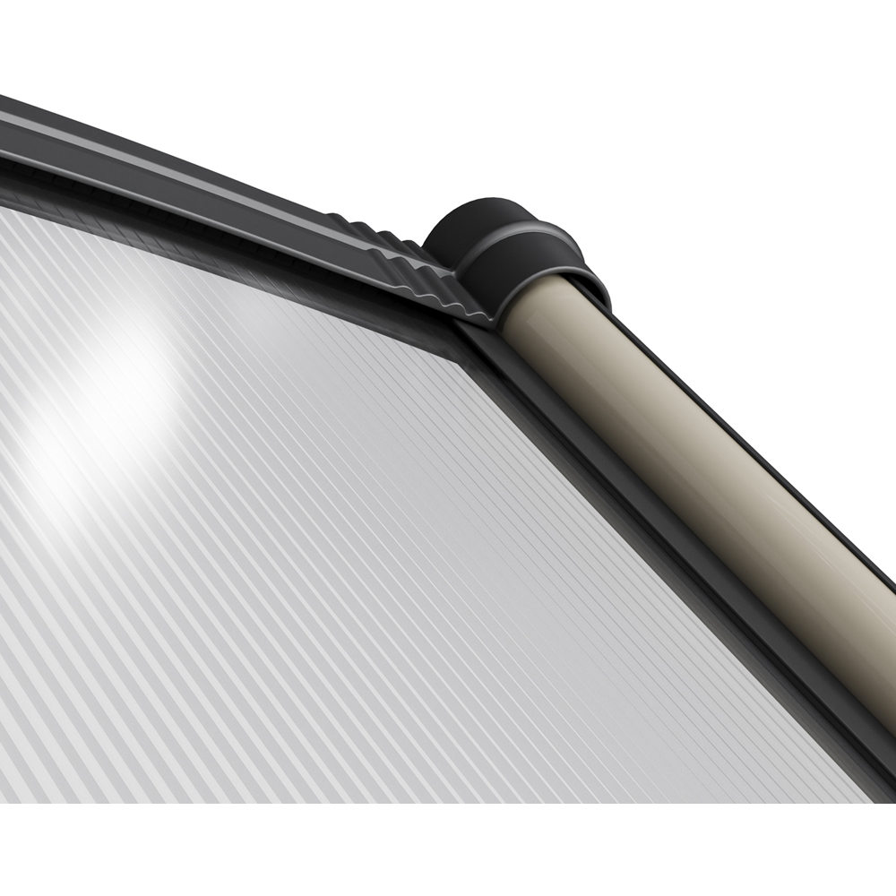 Living and Home Dark Grey Arched Door and Window Awning with Water Channel 1.2 x 1m Image 6