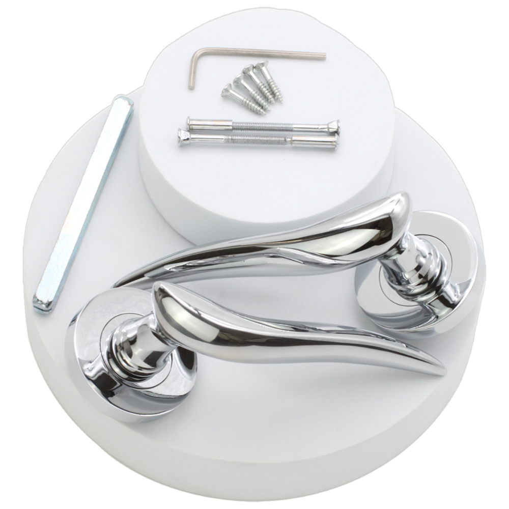 Spira Brass Flavia Polished Chrome Lever Door Handle 2 Pack Image 3