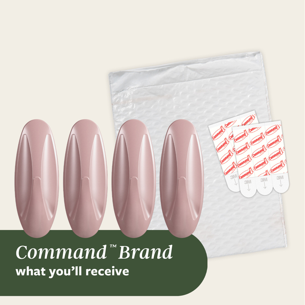 Pack of 4 Command Medium Designer Hooks Dusty Rose Image 8
