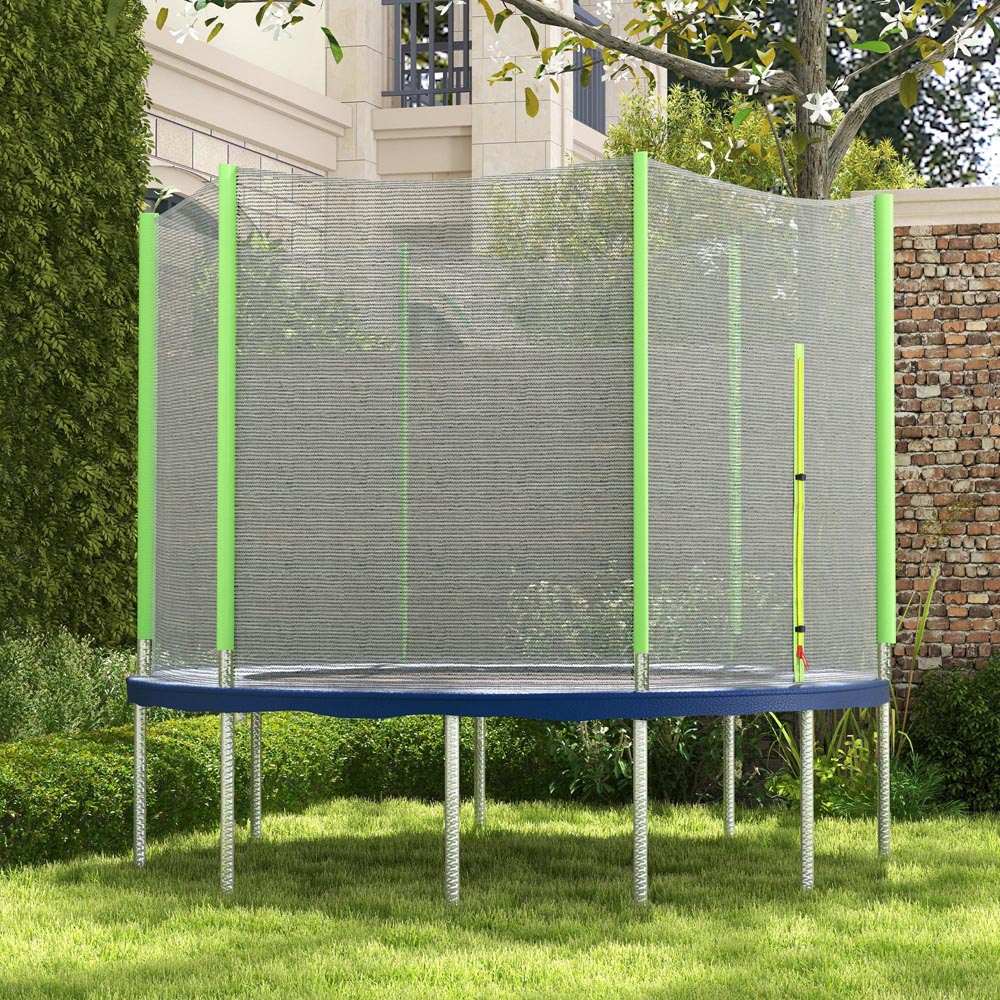 SPORTNOW 10ft Green Trampoline Replacement Safety Net with Zipped Door Image 2