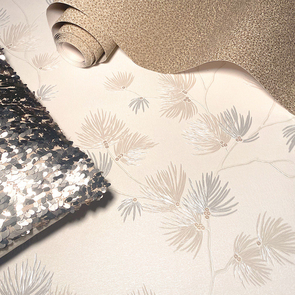 Belgravia Décor Valentino Pine Cream Wallpaper Image 3