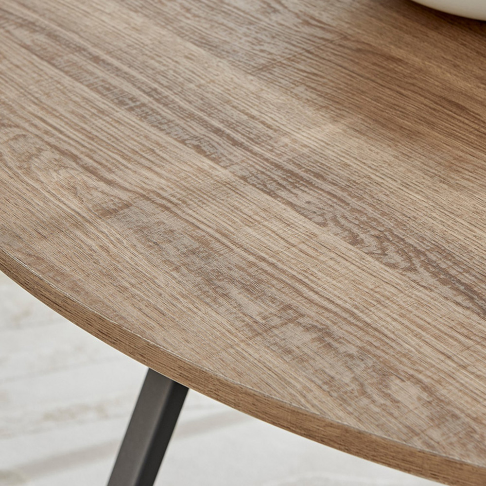 Furniturebox Fira Cesano Wood Effect 6 Seater Round Dining Set Brown Green and Black Image 5