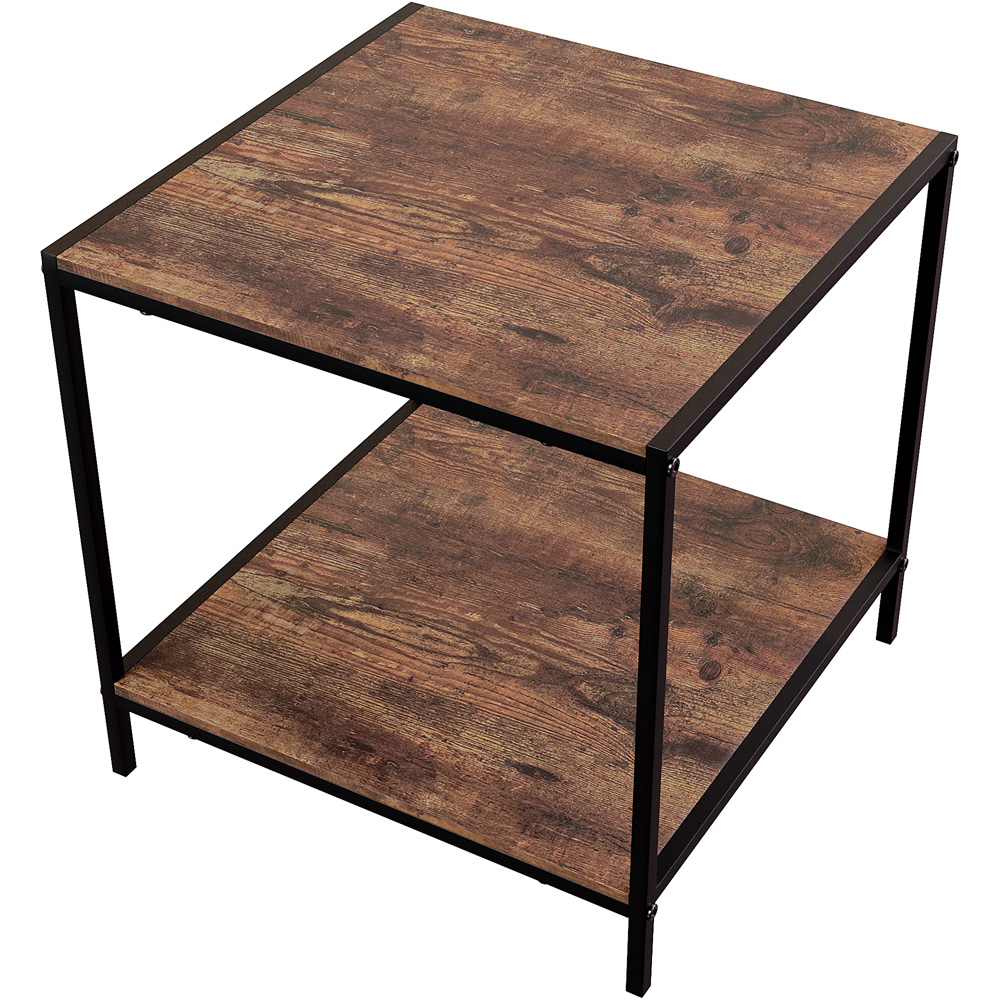 Vida Designs Brooklyn Dark Wood Metal Frame End Table Image 4
