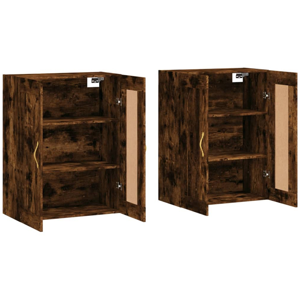 vidaXL 2 Door Smoked Oak Wall Mounted Cabinet Set of 2 Image 4