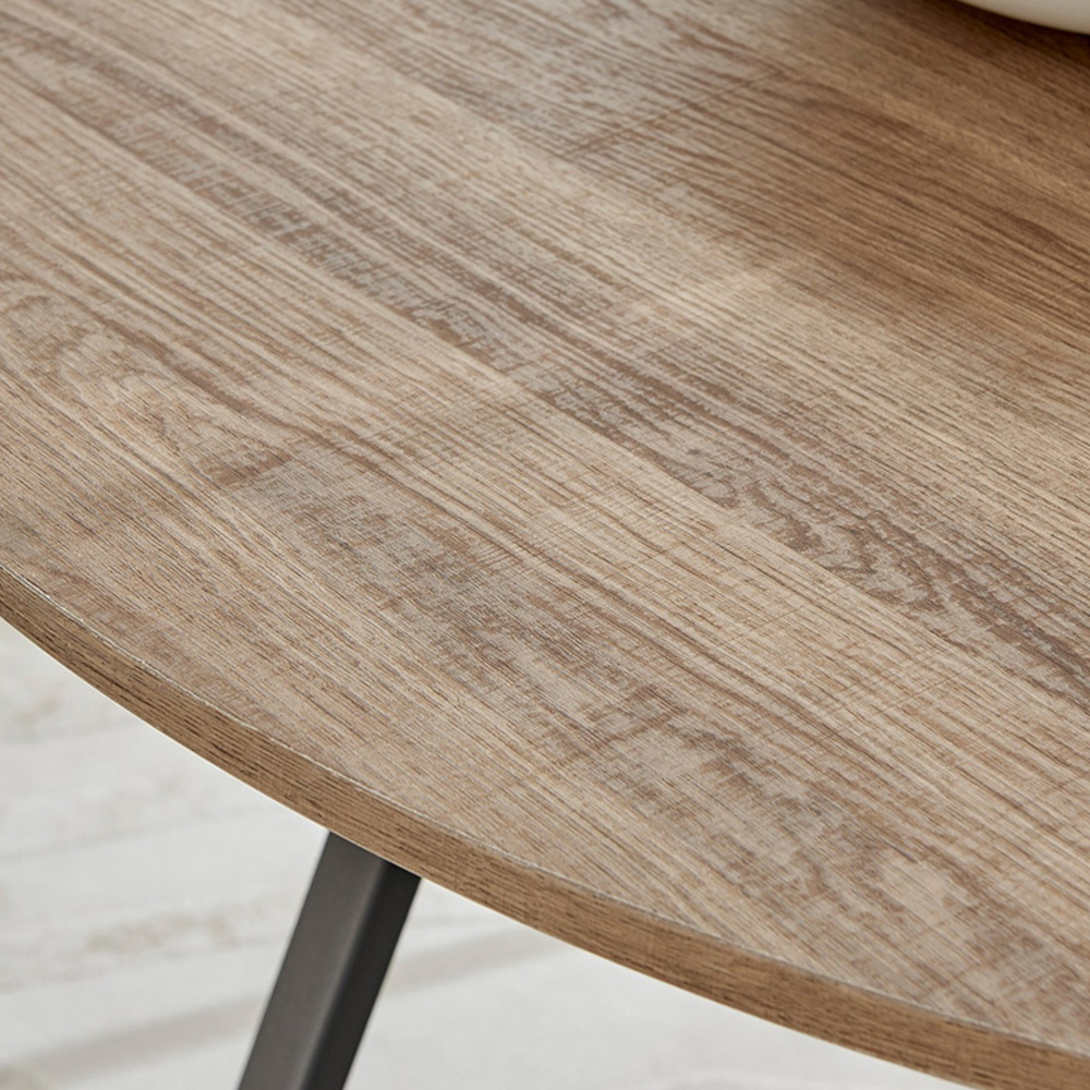 Furniturebox Fira Cesano Wood Effect 6 Seater Round Dining Set Brown Grey and Black Image 5