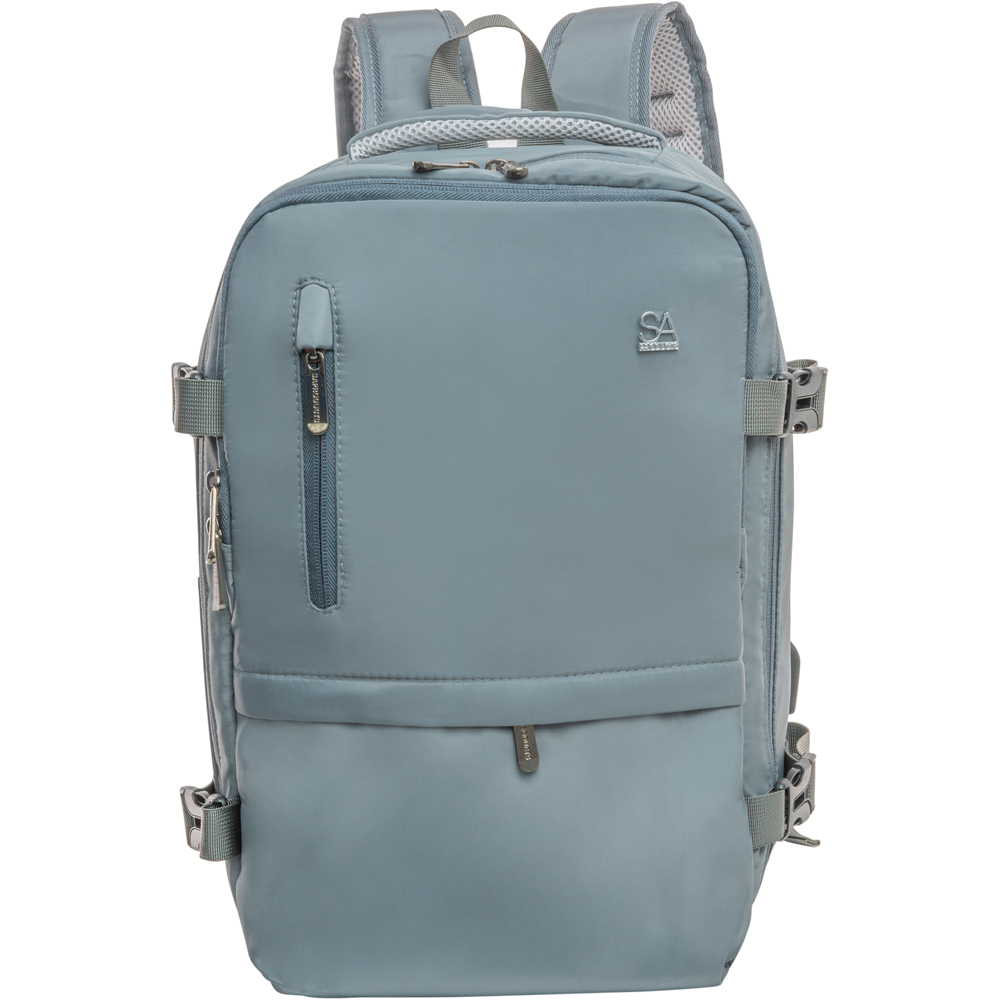 SA Products Grey Cabin Backpack with USB Port and Trolley Sleeve Image 3