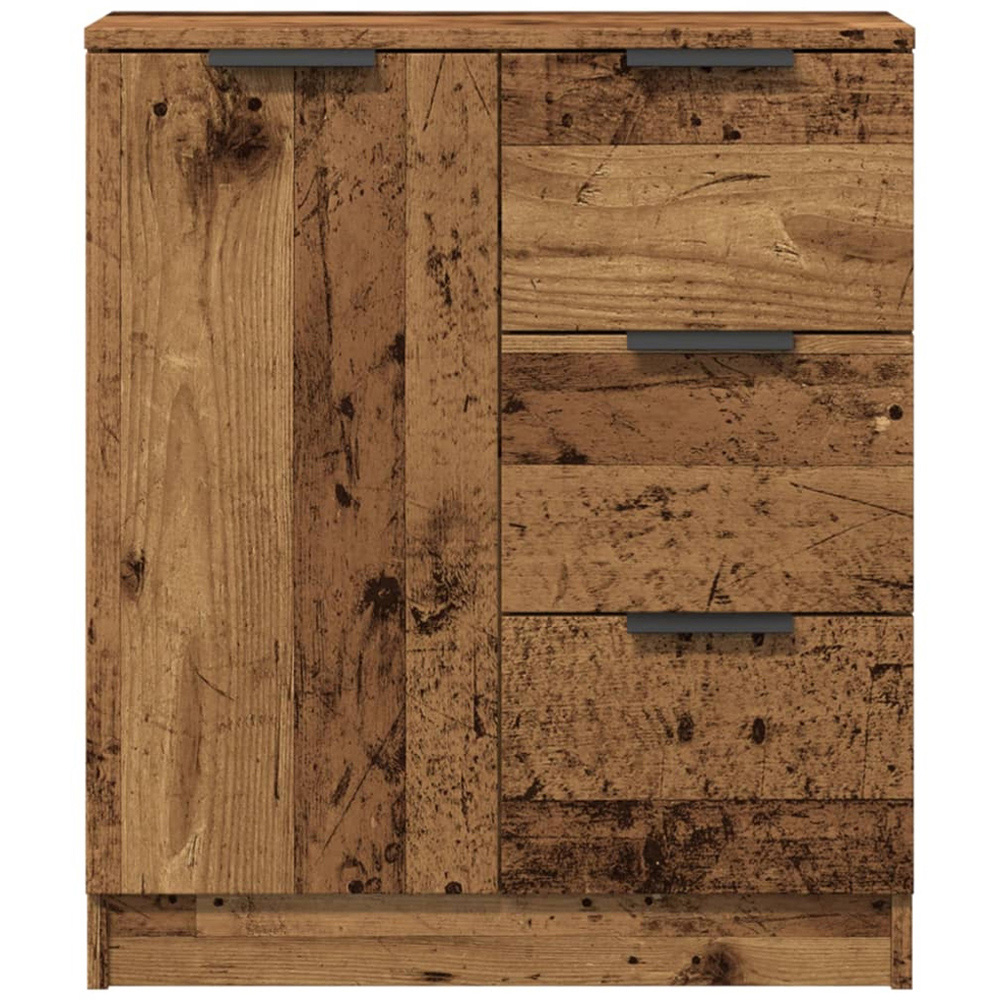 vidaXL Single Door 3 Drawer Old Wood Sideboard Image 4