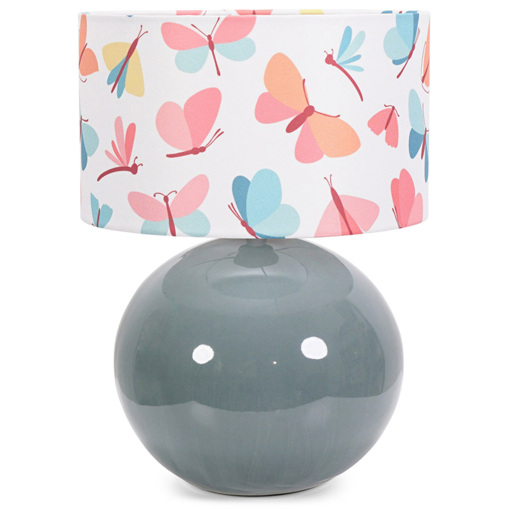 ValueLights Bosco Eucalyptus Teal Butterfly Shade Ceramic LED Table Lamp Image 1