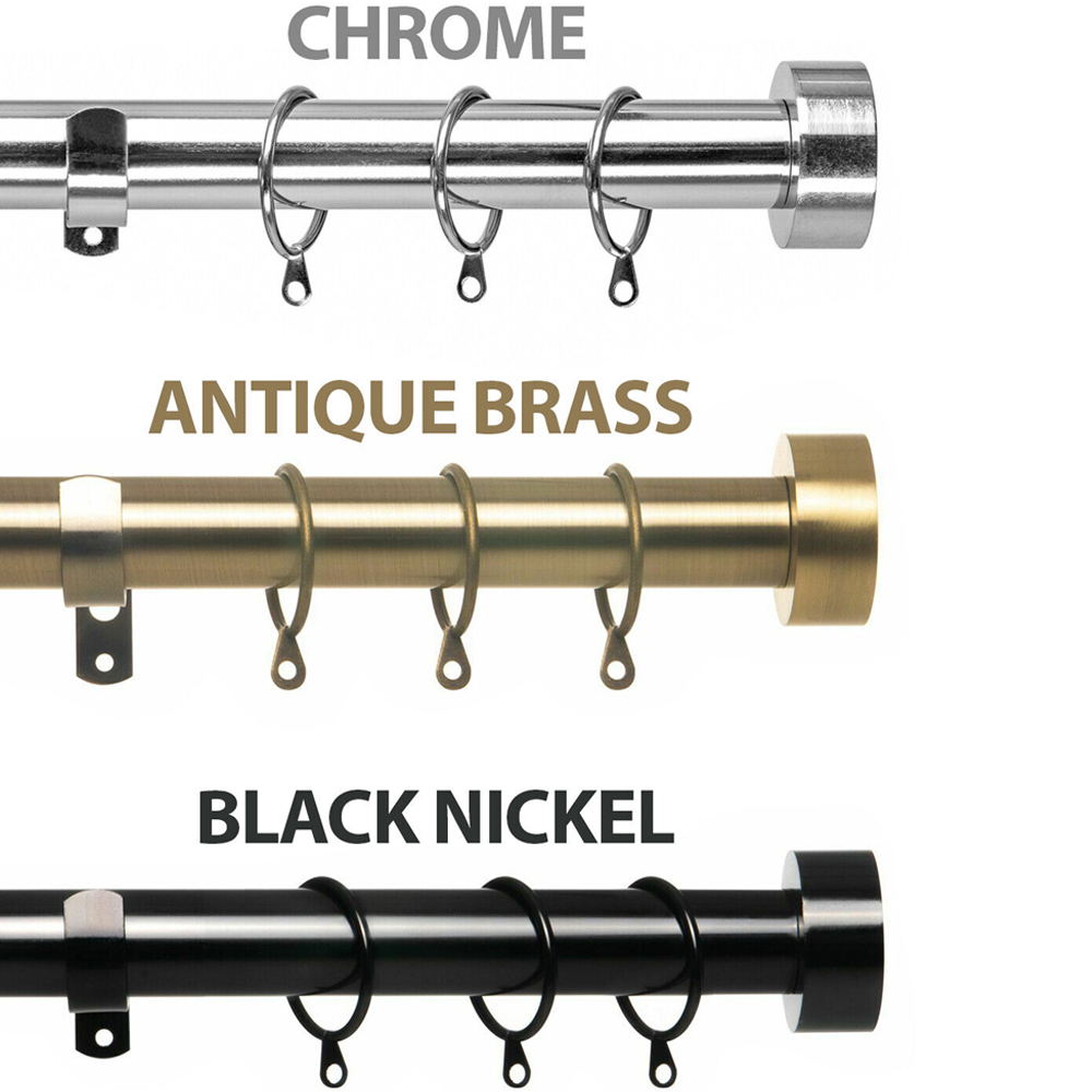 Home Treats 40 to 218cm Extendable Chrome Flat Curtain Pole Image 7