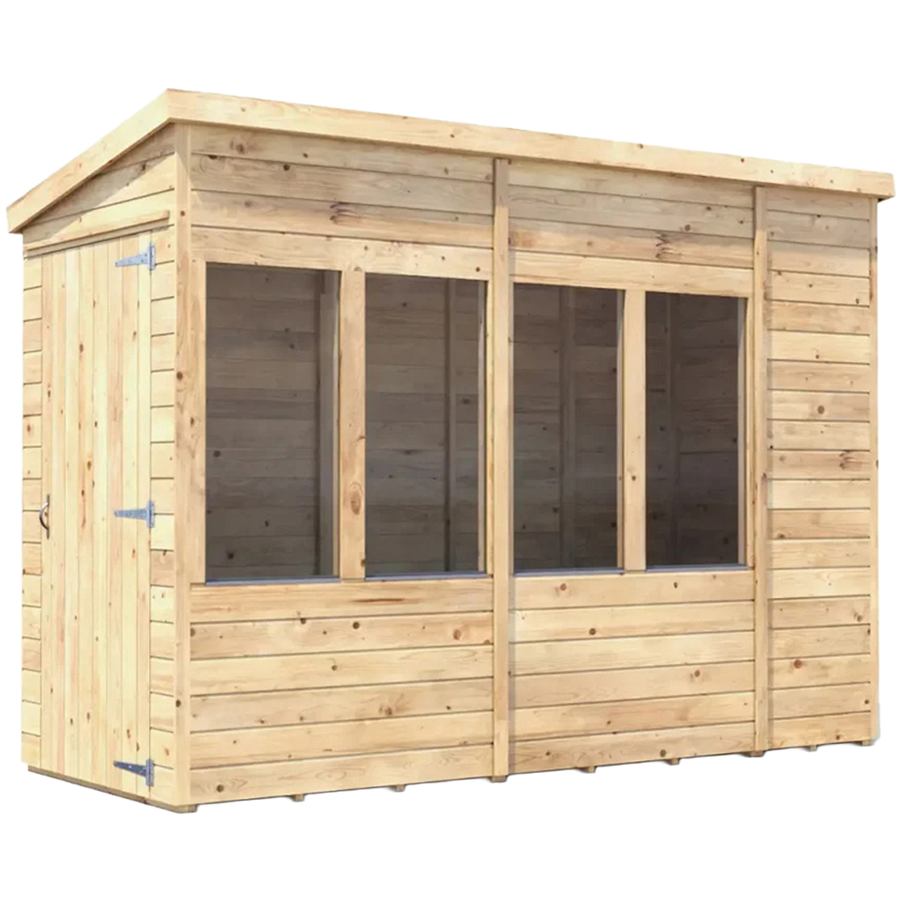 Dunster House Overlord 4 x 10ft Modular Brown Superfelt Pent Potting Shed Image 1