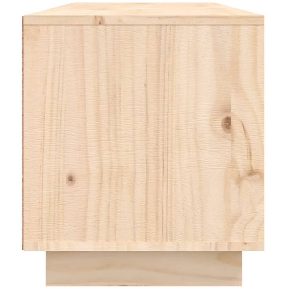 vidaXL 2 Door 2 Shelf Natural Solid Pine Wood TV Cabinet Image 5