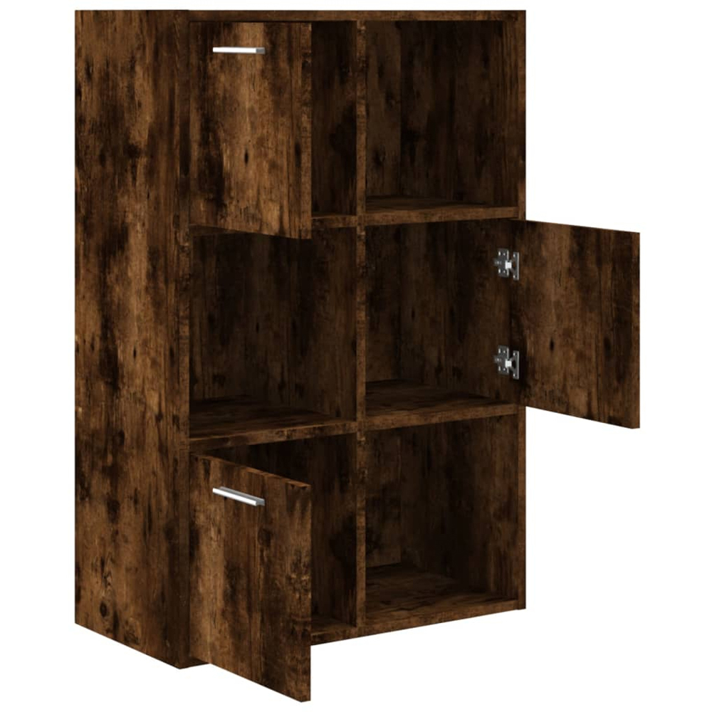 vidaXL 3 Door 3 Shelf Smoked Oak Storage Cabinet Image 5