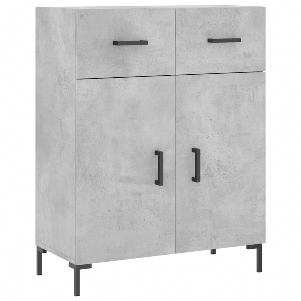 vidaXL 4 Door 2 Drawer Concrete Grey Highboard Image 7
