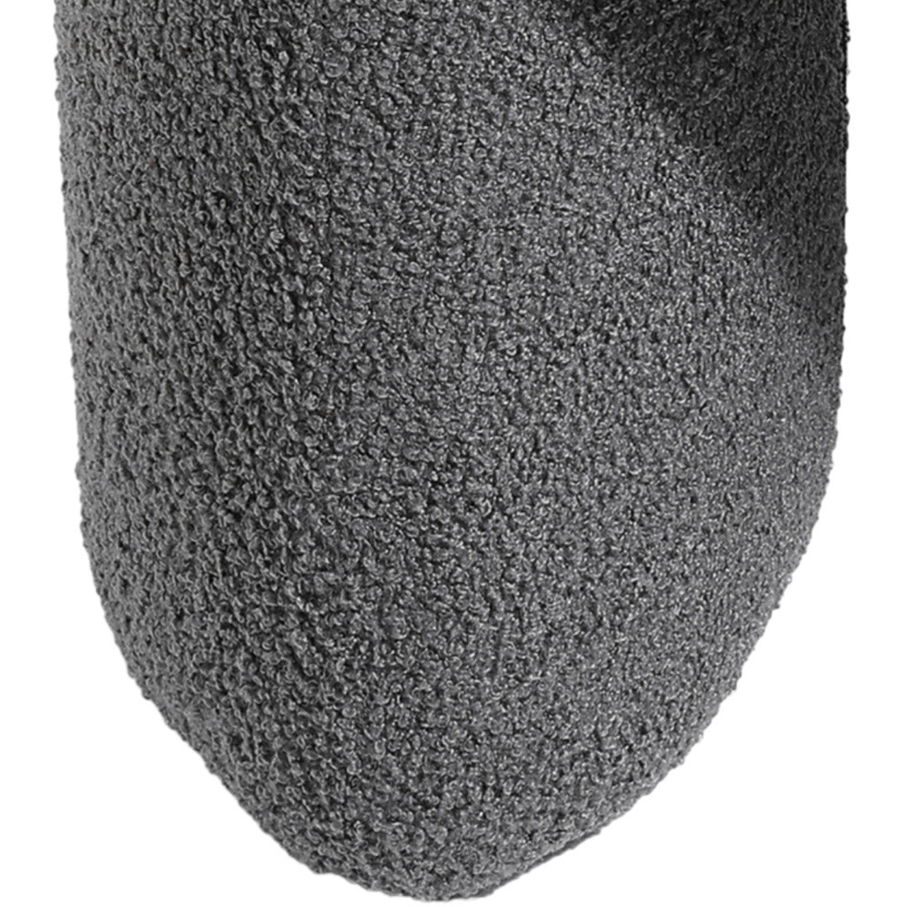 Living and Home Grey Modern Teddy Bear Fur Upholstered Ottoman Image 6