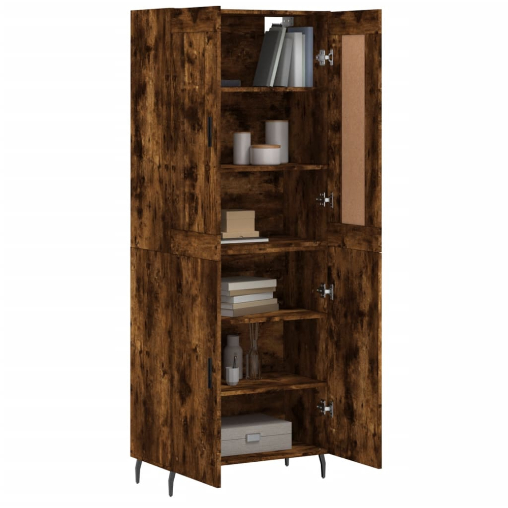 vidaXL 4 Door Smoked Oak Highboard Image 3