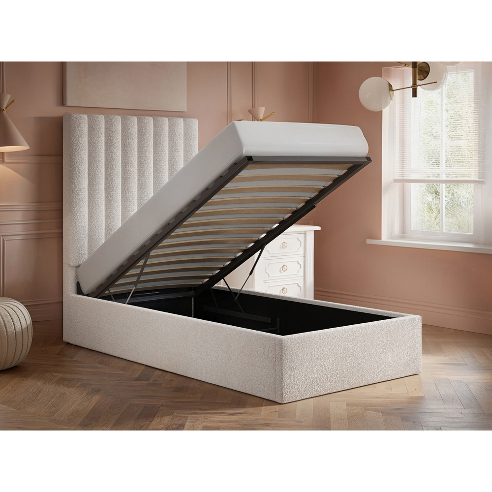 Flair Everley Single Cream Boucle Ottoman Bed Image 4