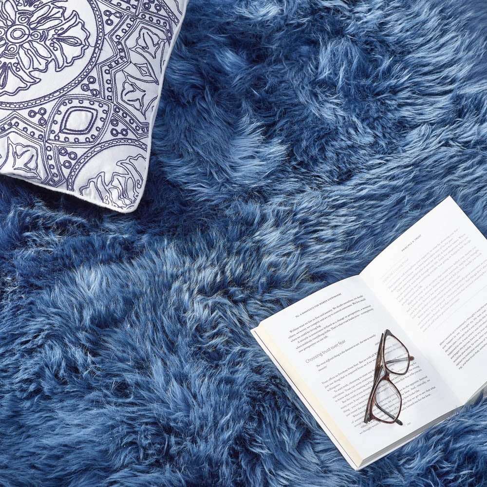 Origins Genuine Navy Sheepskin Rug Image 4