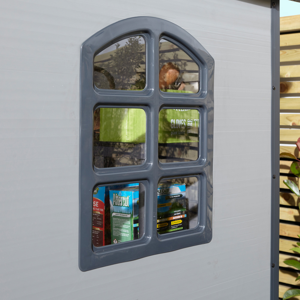 Rowlinson Airevale Plastic Apex Shed Light Grey with Foundation Kit 4 x 6ft Image 5