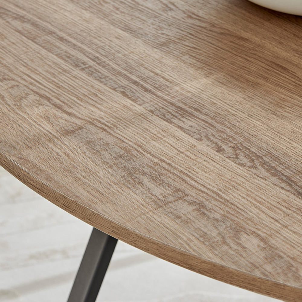 Furniturebox Fira Cesano Wood Effect 6 Seater Round Dining Set Brown and Black Image 5