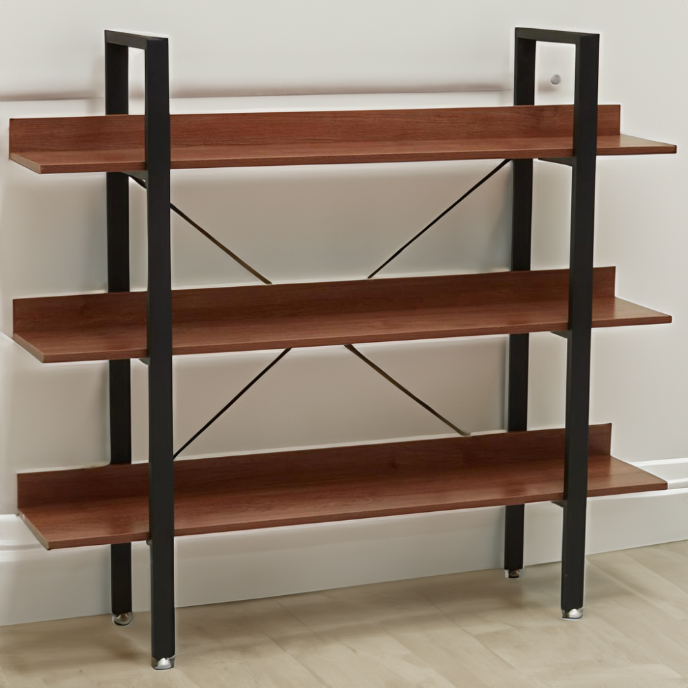 Premier Housewares Laxton 3 Shelf Red Pomelo Bookshelf Image 1