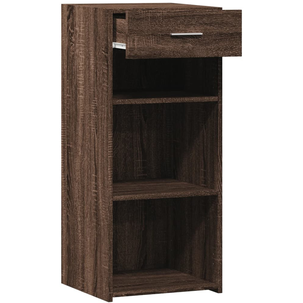 vidaXL Single Drawer 3 Shelf Brown Oak Sideboard Image 7